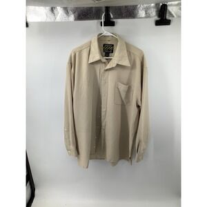 Big Rock Canyon Mens 4XL Tan Cotton Twill Long Sleeve Button Up Work Shirt Khaki